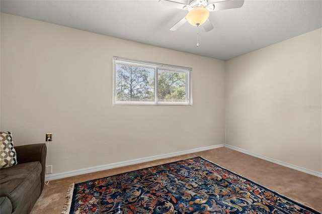 20861 SW 81st Loop, Dunnellon, FL 34431 - sitting room featuring carpet flooring, baseboards, and ceiling fan