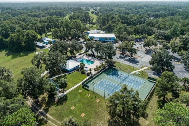 20861 SW 81st Loop, Dunnellon, FL 34431 - aerial view of property and surrounding area featuring a forest and a pool