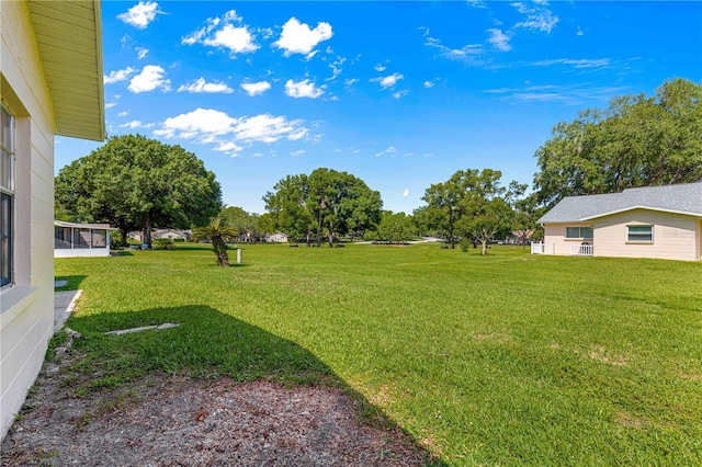 view of grassy yard