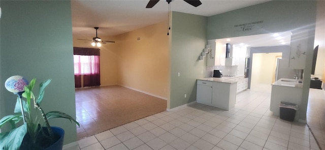 3891 N Grapefern Way, Beverly Hills, FL 34465 - kitchen with ceiling fan, light countertops, light tile patterned floors, and open floor plan