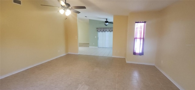 3891 N Grapefern Way, Beverly Hills, FL 34465 - tiled spare room with ceiling fan, baseboards, and vaulted ceiling