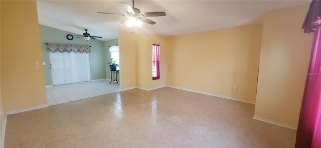 3891 N Grapefern Way, Beverly Hills, FL 34465 - empty room featuring ceiling fan, baseboards, and lofted ceiling