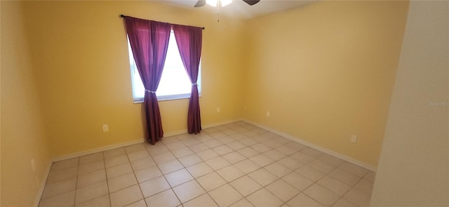 3891 N Grapefern Way, Beverly Hills, FL 34465 - unfurnished room featuring a ceiling fan, light tile patterned floors, and baseboards