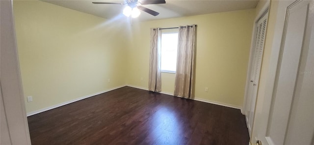 3891 N Grapefern Way, Beverly Hills, FL 34465 - unfurnished bedroom featuring dark wood-type flooring, baseboards, and ceiling fan