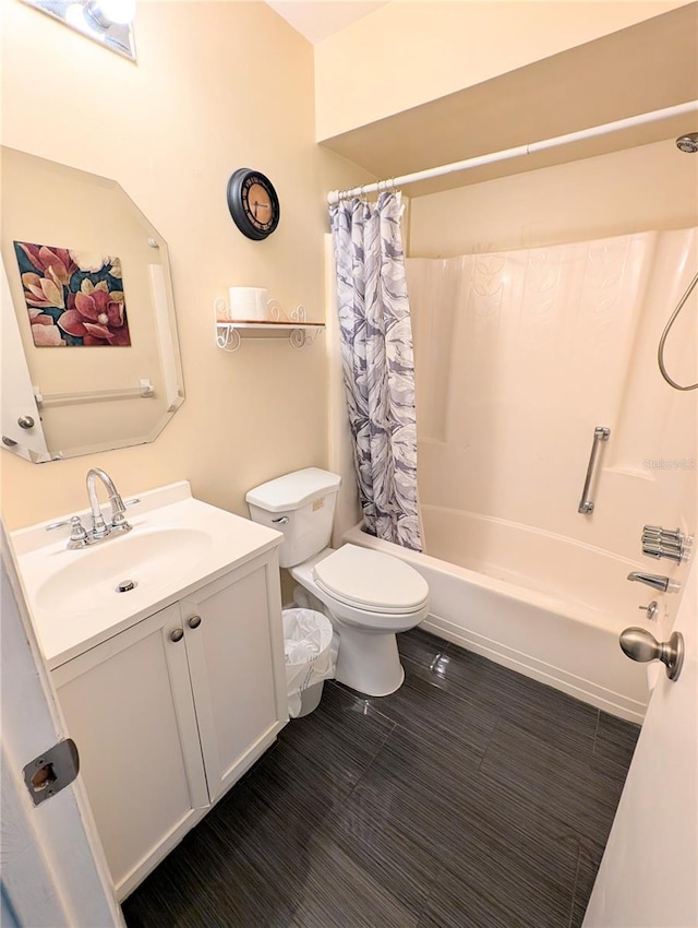 21298 SW Peach Blossom St, Dunnellon, FL 34431 - full bath with toilet, shower / bath combination with curtain, and vanity