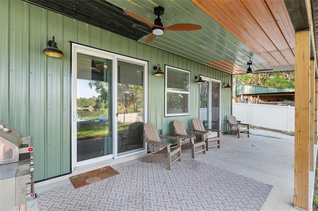 754 SE 167th Court Rd, Silver Springs, FL 34488 - view of patio / terrace featuring a ceiling fan and fence