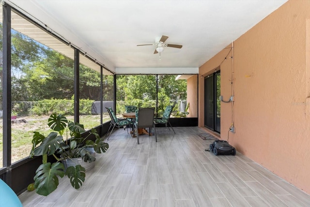 729 Sinclair Ter, Inverness, FL 34450 - sunroom featuring outdoor dining space, a ceiling fan, and healthy amount of natural light