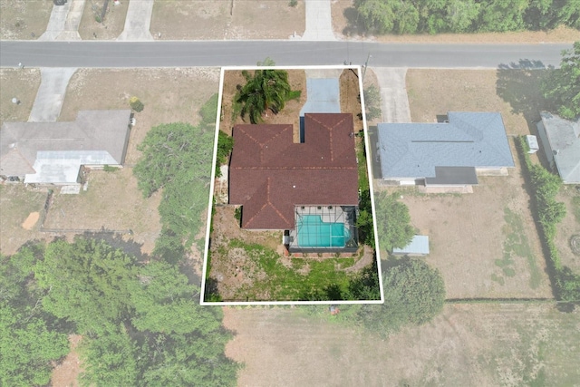 729 Sinclair Ter, Inverness, FL 34450 - aerial overview of property's location featuring a pool area and property boundaries highlighted