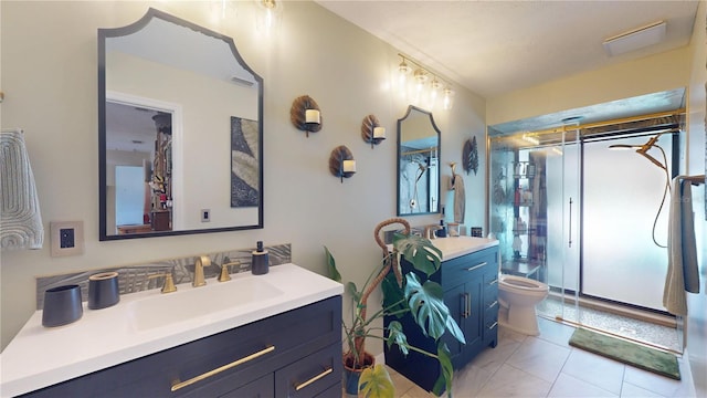 307 N Kinglet Ave, Hernando, FL 34442 - full bath with a shower stall, vanity, toilet, and marble finish flooring