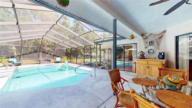 307 N Kinglet Ave, Hernando, FL 34442 - outdoor pool featuring ceiling fan
