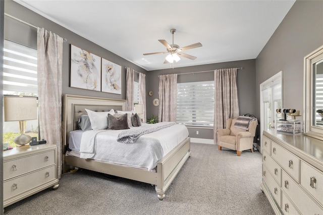 3612 SE 47th Ter, Ocala, FL 34480 - bedroom featuring carpet floors, ceiling fan, and baseboards