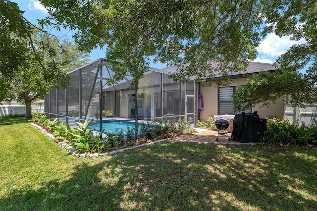 3612 SE 47th Ter, Ocala, FL 34480 - back of house with stucco siding and a lanai