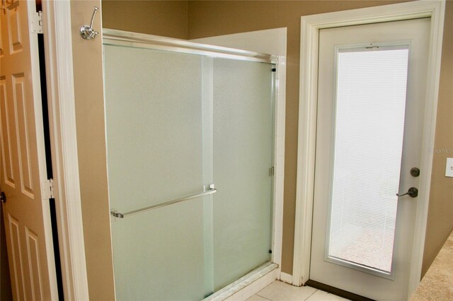 8735 SW 192nd Court Rd, Dunnellon, FL 34432 - full bathroom featuring a stall shower and tile patterned flooring