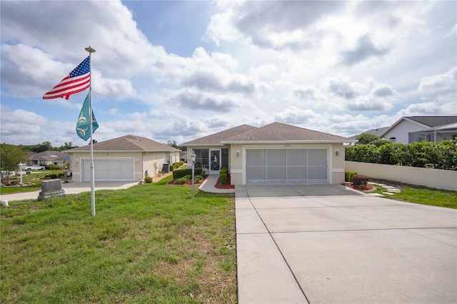 4692 N Lake Vista Trl, Hernando, FL 34442 - single story home featuring a front lawn, stucco siding, driveway, and an attached garage