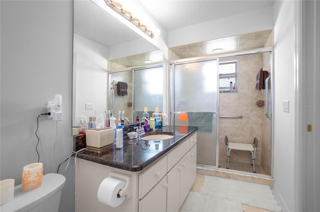 4692 N Lake Vista Trl, Hernando, FL 34442 - full bath featuring vanity, a stall shower, and toilet