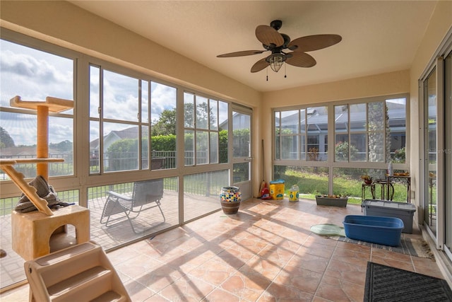 4692 N Lake Vista Trl, Hernando, FL 34442 - sunroom featuring stone finish flooring