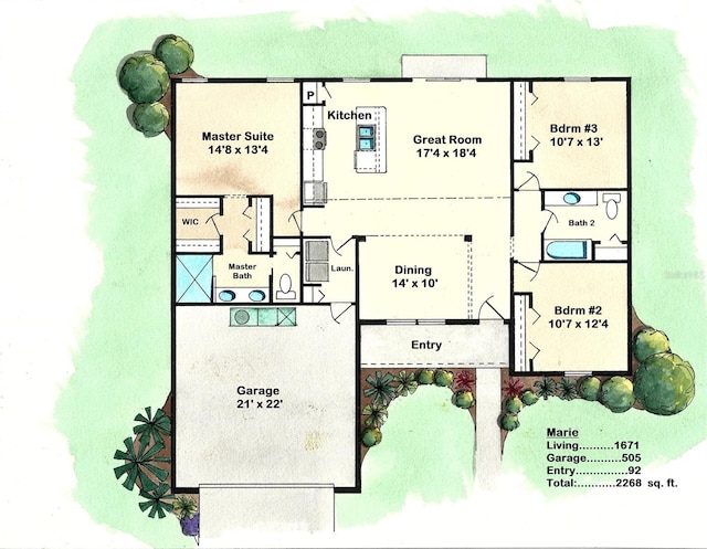 3684 W Fountain Ln, Citrus Springs, FL 34433 - property floor plan