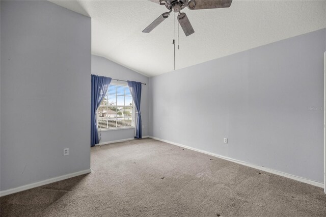785 W Toucan Loop, Hernando, FL 34442 - carpeted spare room featuring a ceiling fan, lofted ceiling, baseboards, and a textured ceiling
