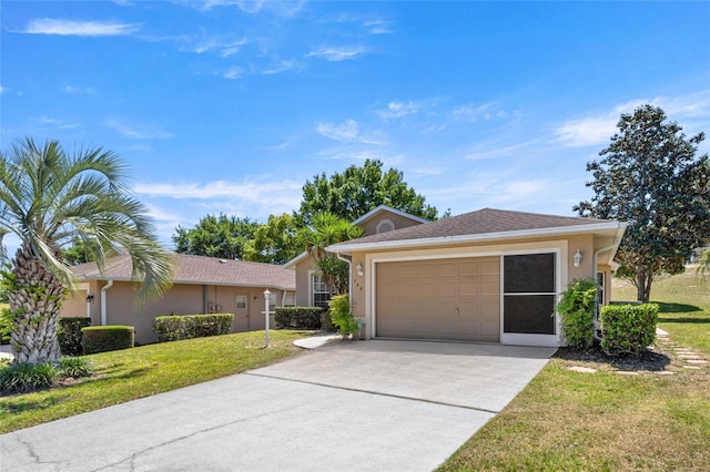 785 W Toucan Loop, Hernando, FL 34442 - single story home with concrete driveway, stucco siding, a front yard, and a garage