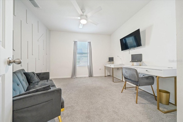160 Hickory Course Loop, Ocala, FL 34472 - carpeted home office with a ceiling fan and baseboards