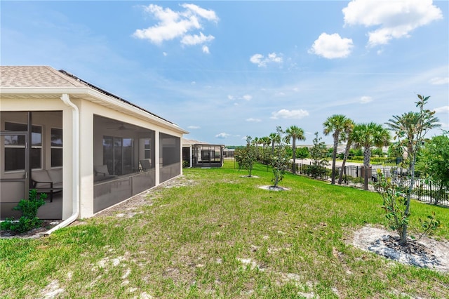 5248 Red Coral Cir, Mount Dora, FL 32757 - view of yard featuring a sunroom and a ceiling fan