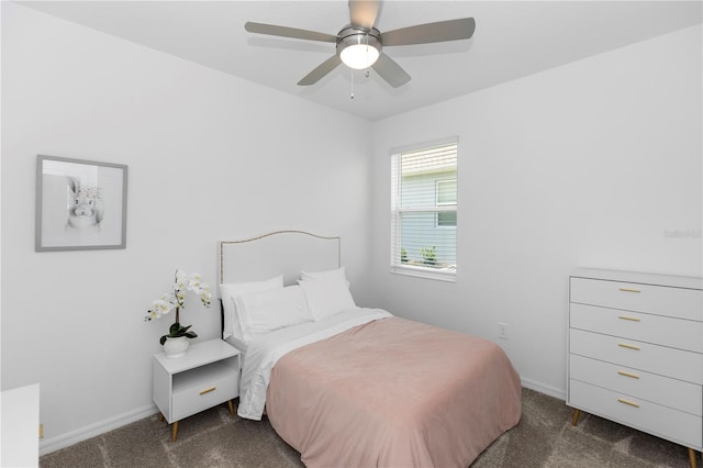 5248 Red Coral Cir, Mount Dora, FL 32757 - bedroom with carpet flooring, baseboards, and ceiling fan