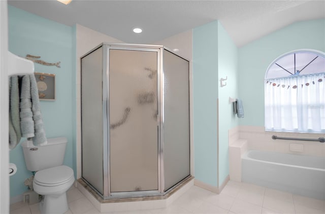 3656 E Lake Todd Dr, Hernando, FL 34442 - full bath featuring a stall shower, toilet, a bath, baseboards, and tile patterned flooring