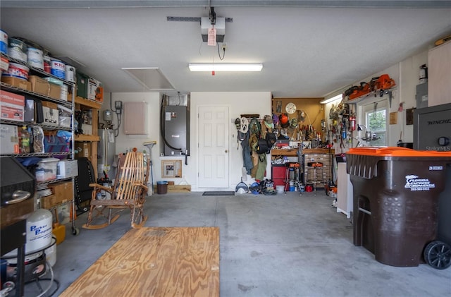 3656 E Lake Todd Dr, Hernando, FL 34442 - garage with heating unit, water heater, and a workshop area