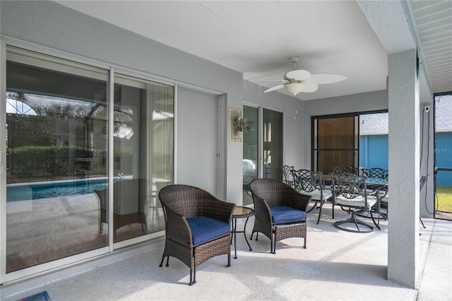 3656 E Lake Todd Dr, Hernando, FL 34442 - view of patio featuring a ceiling fan and outdoor dining space