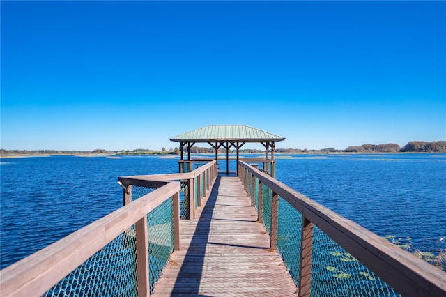 3656 E Lake Todd Dr, Hernando, FL 34442 - dock featuring a water view and a gazebo