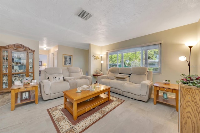 66 S Desoto St, Beverly Hills, FL 34465 - living area with a textured ceiling