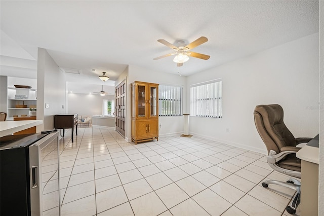 451 E Ireland Ct, Hernando, FL 34442 - office area featuring ceiling fan, light tile patterned floors, and baseboards