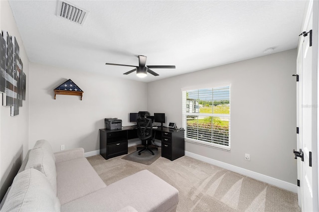 7442 SW 129th Ln, Ocala, FL 34473 - office space with carpet flooring, baseboards, and ceiling fan