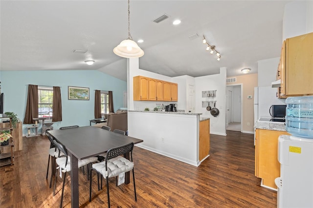 30 Bahia Trace Loop, Ocala, FL 34472 - dining room with vaulted ceiling, dark wood finished floors, baseboards, and recessed lighting