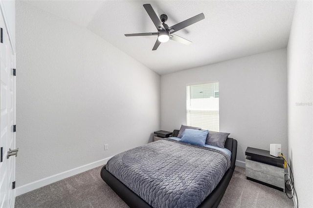 181 NW 45th Loop, Ocala, FL 34475 - carpeted bedroom featuring vaulted ceiling, baseboards, and a ceiling fan