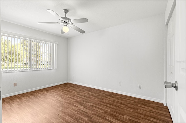 10016 SW 62nd Cir, Ocala, FL 34476 - unfurnished room featuring wood finished floors, baseboards, and a ceiling fan