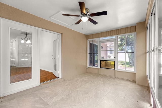 10016 SW 62nd Cir, Ocala, FL 34476 - unfurnished sunroom featuring a chandelier