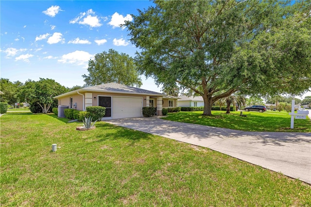 10016 SW 62nd Cir, Ocala, FL 34476 - single story home with central AC, an attached garage, concrete driveway, and a front lawn