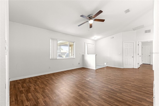 10016 SW 62nd Cir, Ocala, FL 34476 - empty room featuring lofted ceiling, ceiling fan, wood finished floors, and baseboards