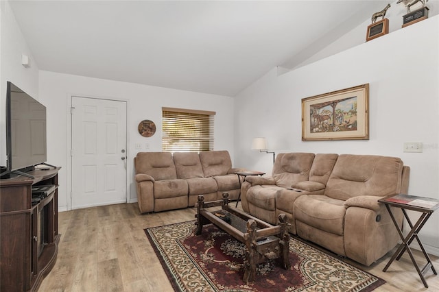 1601 NE 47th Ct, Ocala, FL 34470 - living area featuring lofted ceiling and light wood-style flooring