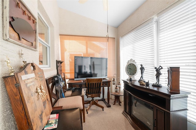 10468 S Drew Bryant Cir, Floral City, FL 34436 - carpeted office featuring lofted ceiling