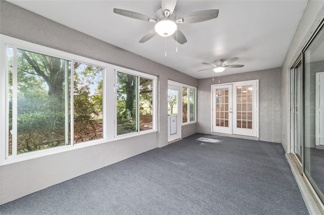 9001 SW 91st Cir, Ocala, FL 34481 - unfurnished sunroom with french doors, carpet floors, and a textured wall