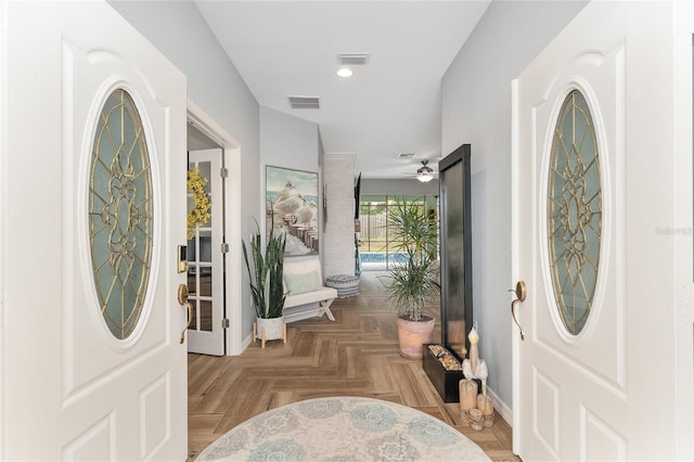 12804 SE 90th Court Rd, Summerfield, FL 34491 - entryway with ceiling fan, baseboards, and recessed lighting