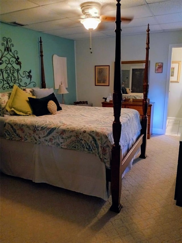 22736 SW 117th St, Dunnellon, FL 34431 - bedroom featuring carpet floors, a drop ceiling, and ceiling fan