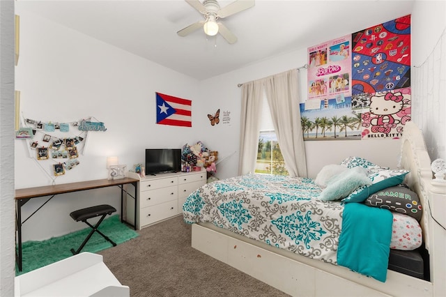7571 SW 64th Street Rd, Ocala, FL 34474 - bedroom with carpet floors and a ceiling fan