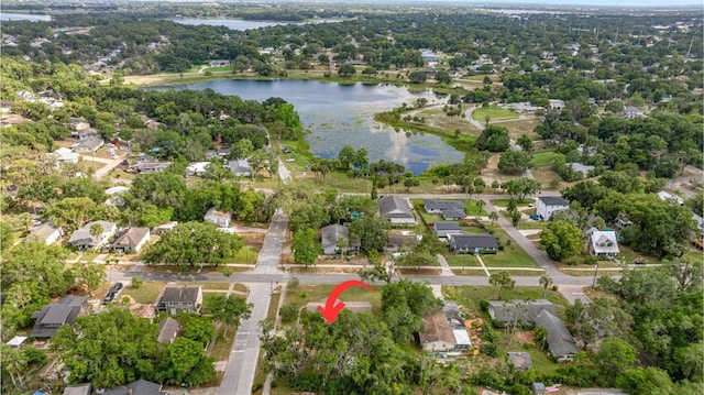 705 Washington Ave, Eustis, FL 32726 - aerial view of property and surrounding area featuring a nearby body of water and nearby suburban area