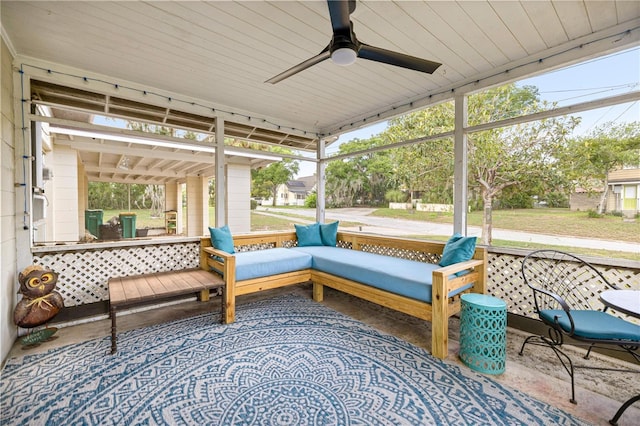 705 Washington Ave, Eustis, FL 32726 - sunroom with a ceiling fan