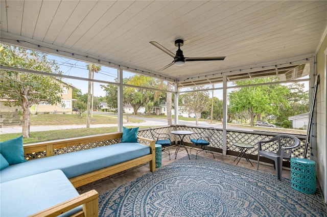 705 Washington Ave, Eustis, FL 32726 - sunroom with a ceiling fan and outdoor lounge area