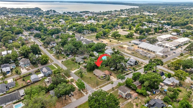 705 Washington Ave, Eustis, FL 32726 - aerial view of property and surrounding area with a nearby body of water and nearby suburban area