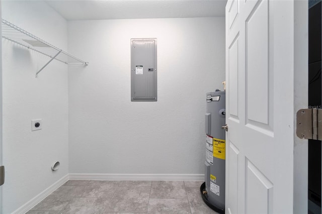 20443 SW Rainbow Lakes Blvd, Dunnellon, FL 34431 - washroom with electric panel, electric dryer hookup, electric water heater, and baseboards